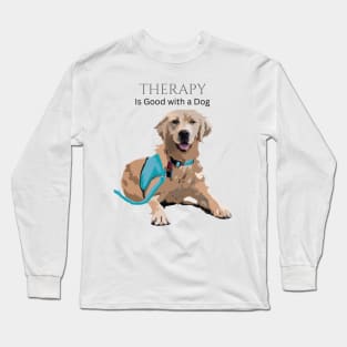 Therapy Dog Turquoise Long Sleeve T-Shirt